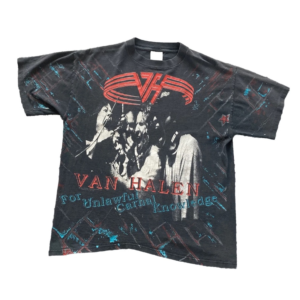 Vintage 1991 Van Halen For Unlawful Carnal Knowledge All Over Print T Shirt L